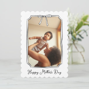 Cute Hand Drawn Bow Mother's Day Photo Card