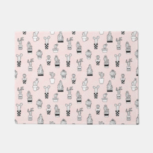Cute Hand Drawn Cactus Pattern Doormat