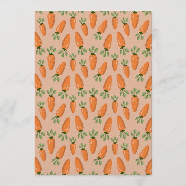 Cute Hand-drawn Carrots Seamless Pattern Invitation (Front)