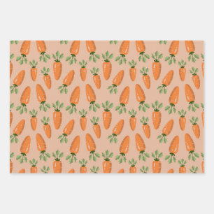Cute Hand-drawn Carrots Seamless Pattern Wrapping Paper Sheet