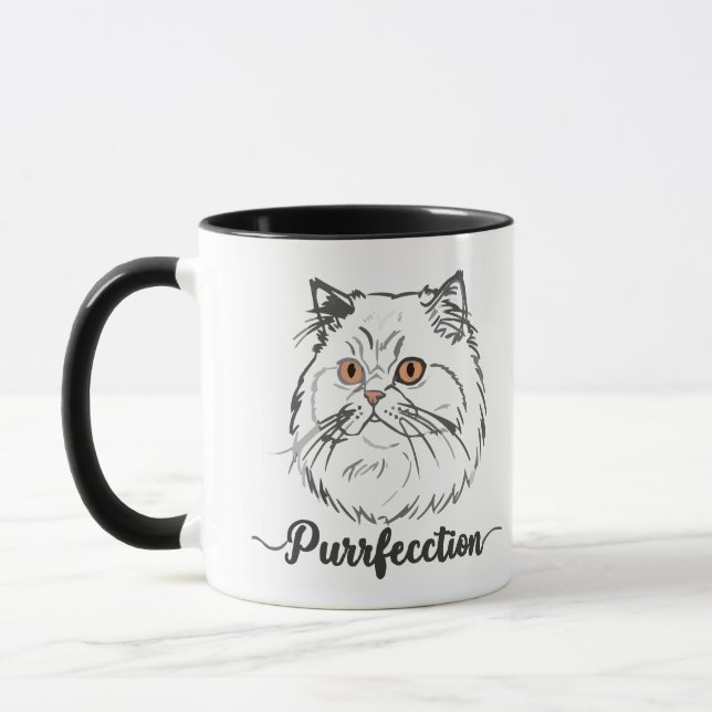 Cute Hand-Drawn Cat & Pun Gift Mug (Left)