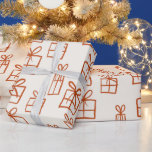 Cute Hand Drawn Christmas Gift Packages Pattern Wrapping Paper<br><div class="desc">A quirky cute hand drawn doodles pattern of Christmas packages. Red pencil style.</div>