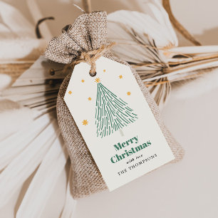 Cute Hand Drawn Christmas Tree Christmas Gift Tags