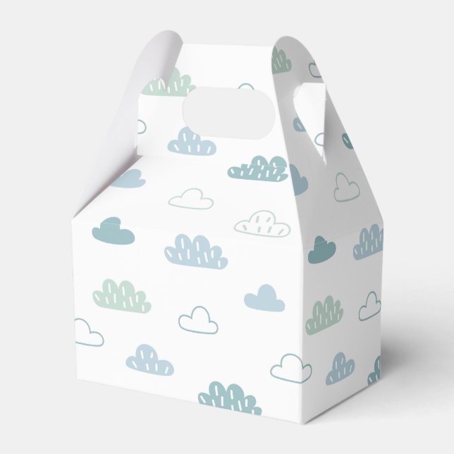 Cute Hand Drawn Cloud Pattern Favour Box (Front Side)