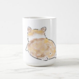 Cute Hand-Drawn Corgi Butt Back View Illustration Coffee Mug