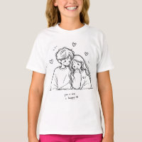 Cute Hand-Drawn Couple Illustration Graphic T-Shir