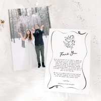 Cute Hand Drawn Cupid Ski Winter Wedding
