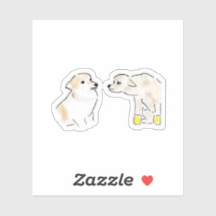 Cute Hand-Drawn Curious Puppies Saying Hello