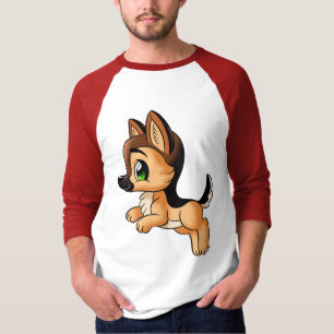 Cute Hand Drawn Dog Unisex 3/4 Sleeve Baseball Tee