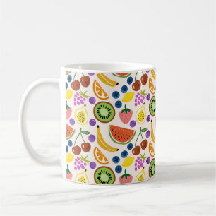 Cute Hand-drawn Doodle Fruits Seamless Pattern Coffee Mug