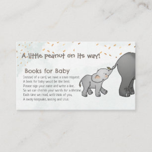 Cute Hand Drawn Elephant Little Peanut Baby Shower Enclosure Card