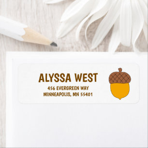 Cute Hand-Drawn Fall Acorn Return Address