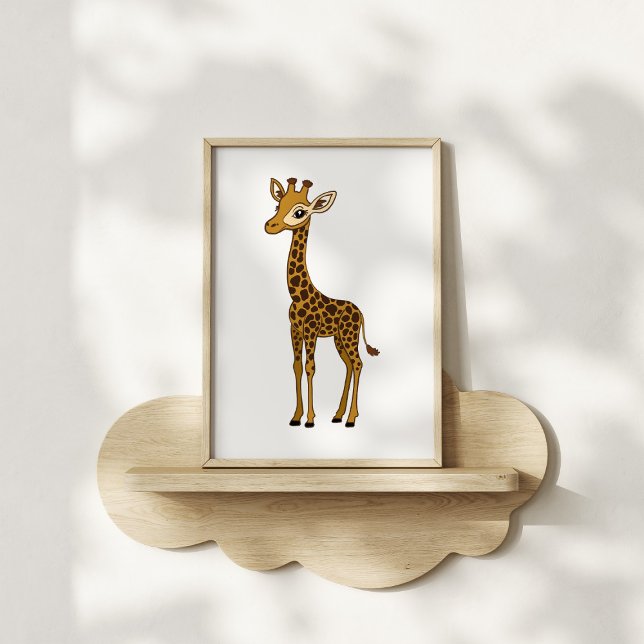 Cute Hand-Drawn Giraffe Nursery Art Poster (Creator Uploaded)
