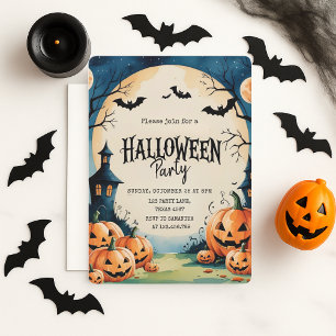Cute Hand-Drawn Halloween Party Kids Holiday Card