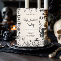 Cute Hand-Drawn Halloween Party Kids