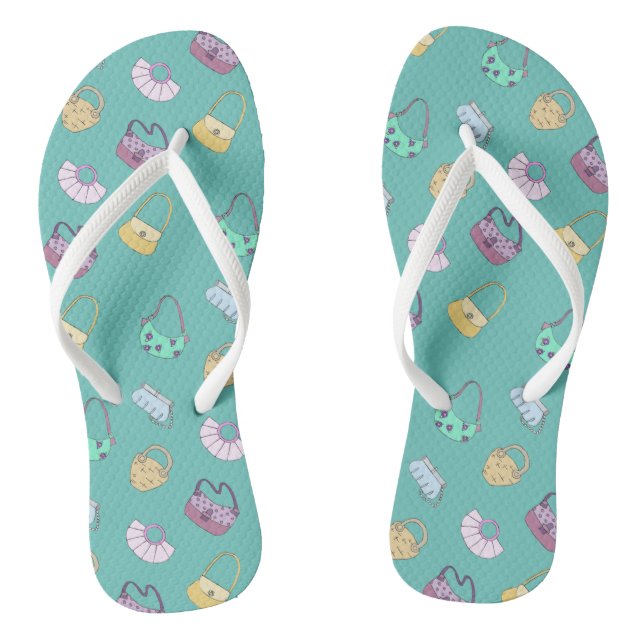 Cute Hand Drawn Handbags Doodles Pattern Jandals (Footbed)