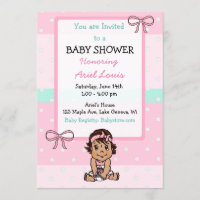 Cute Hand drawn Hispanic Baby Girl Baby Shower