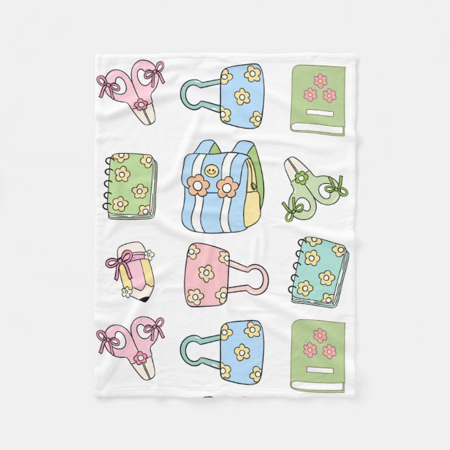 Cute hand drawn illustrations for kids Nursery Fleece Blanket (Front)