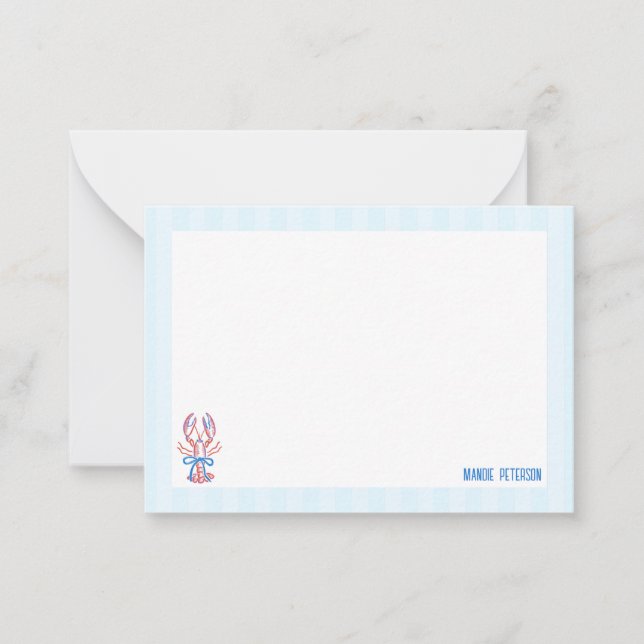Cute Hand Drawn Lobster Card (Front)