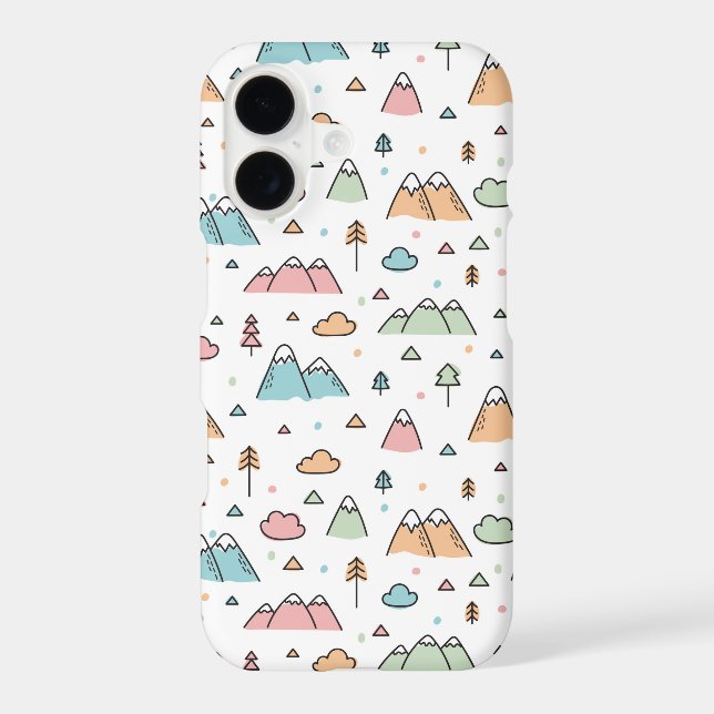 Cute Hand Drawn Mountain Scene Pattern (Back)