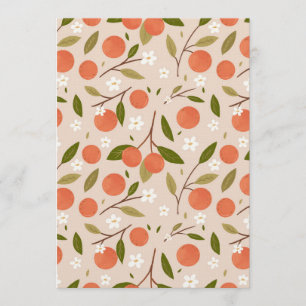 Cute Hand-drawn Orange Blossom Seamless Pattern Invitation