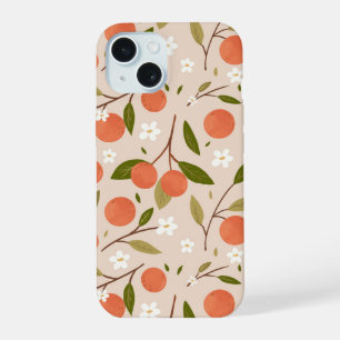Cute Hand-drawn Orange Blossom Seamless Pattern iPhone 15 Case