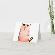 Cute Hand-Drawn Orange Tabby Cat Thank You Note