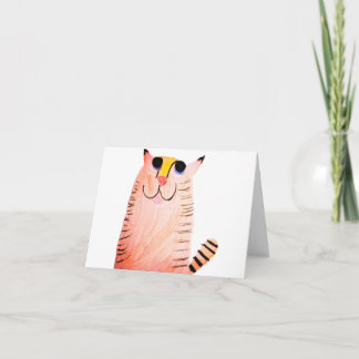 Cute Hand-Drawn Orange Tabby Cat Thank You Note Card