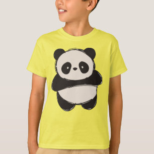 Cute Hand-Drawn Panda Bear - Adorable Kawaii T-Shirt