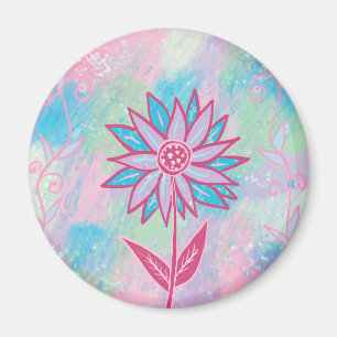 Cute Hand-drawn Pastel Flower Magnet