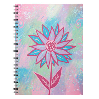 Cute Hand-drawn Pastel Flower Notebook