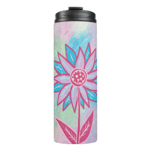 Cute Hand-drawn Pastel Flower Thermal Tumbler