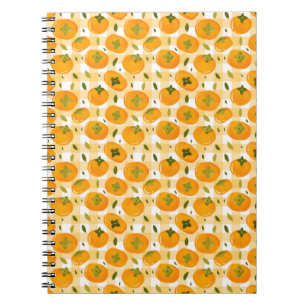 Cute Hand-Drawn Persimmons Seamless Pattern Notebook
