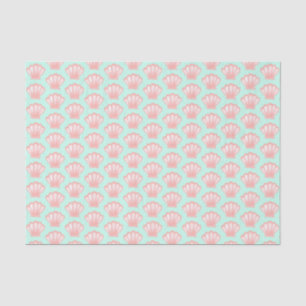 Cute Hand-Drawn Pink Seashell Pattern Illustration Tissue Paper