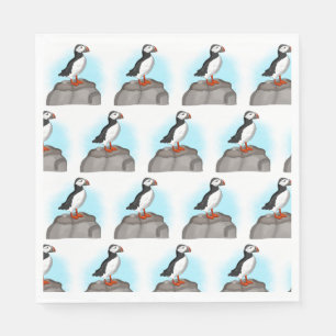Cute Hand drawn Puffin Napkin