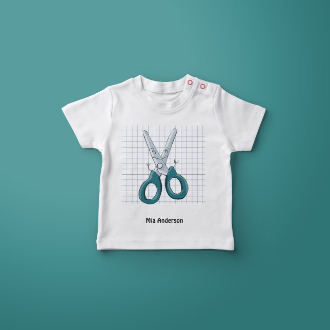 Cute Hand Drawn Scissors Name T-Shirt (Creator Uploaded)