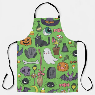 Cute hand drawn seamless patterns with cute hand d apron
