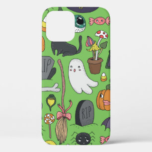 Cute hand drawn seamless patterns with cute hand d iPhone 12 case