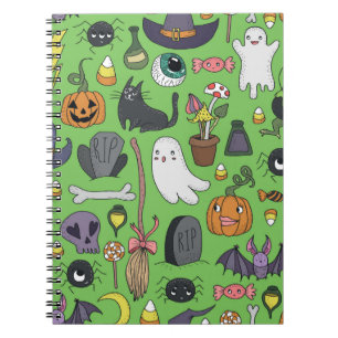 Cute hand drawn seamless patterns with cute hand d notebook