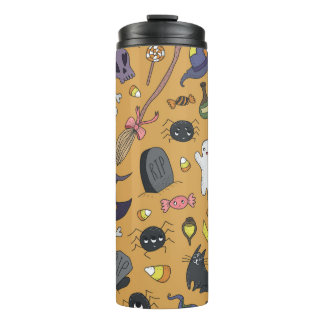 Cute hand drawn seamless patterns with cute hand d thermal tumbler