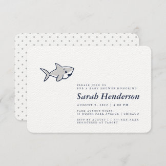 Cute Hand-Drawn Shark Baby Shower Invitation