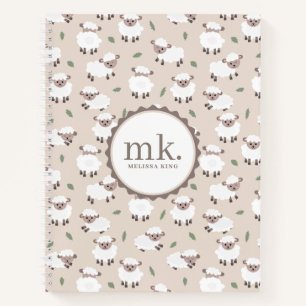 Cute Hand Drawn Sheep Lamb Baby Keepsake Memories Notebook