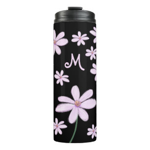 Cute Hand Drawn Sketchy Pastel Flower Thermal Tumbler