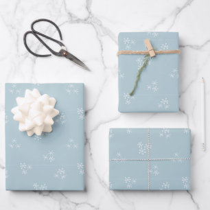 Cute Hand Drawn Snowflake Pattern Wrapping Paper Sheet