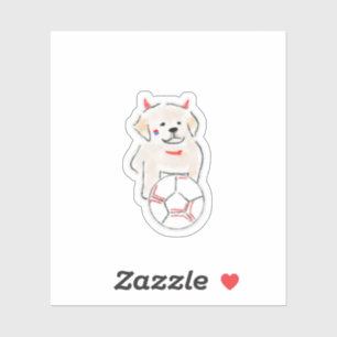 Cute Hand-Drawn Soccer Fan Puppy Dog Illustration