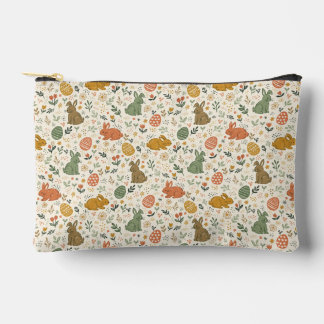 Cute Hand Drawn Spring Bunnies Accessory Pouch