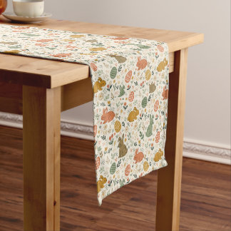 Cute Hand Drawn Spring Bunnies Table Runner
