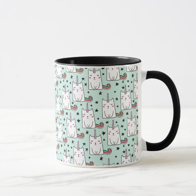 Cute Hand Drawn Unicorn Cat Pattern Mug (Right)