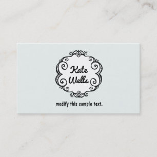 Cute Hand Drawn Whimsical Frame and Typography Business Card