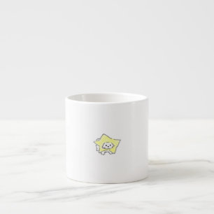 Cute Hand Drawn White Dog in Yellow Star Costume Espresso Cup